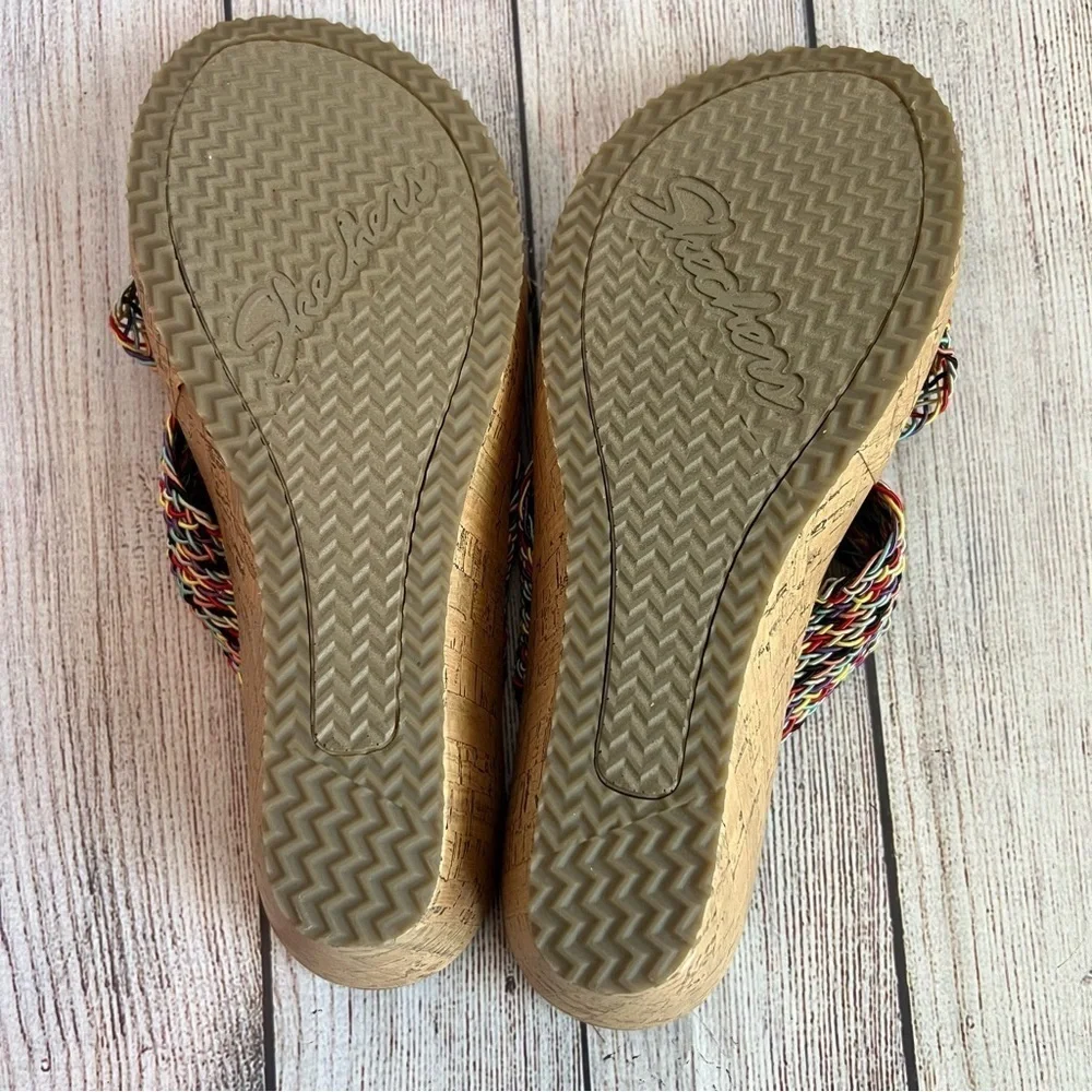 Skechers Luxefoam Cork Heeled Sandals 10